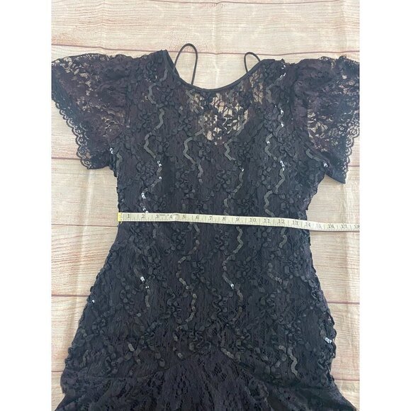 Vintage HW Collections Drop Waist Sequin Mermaid Style Cocktail Dress - 11-12 - Picture 6 of 14